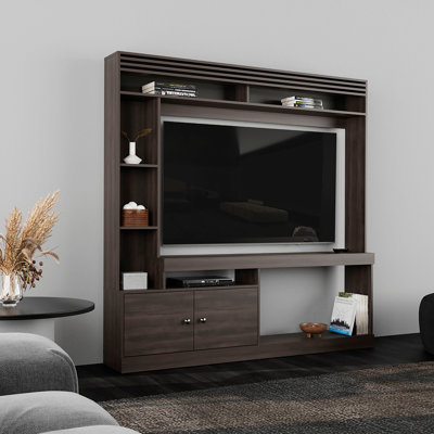 Meuble audio-vidéo sur pied, meuble télé, 8 tablettes, bibliothèque, armoire de salon, bureau personnel, salle multimédia