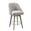Tabouret de comptoir, siège pivotant à 360 degrés, bois massif et métal, gris, siège d'une hauteur de 25,75 po, assemblage requis avec la fonction tabouret à outils, pieds, tissu gris, repose-pieds en métal,-328059207