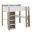 Lit mezzanine double avec tablettes, tringles à vêtements et bureau-1930537298