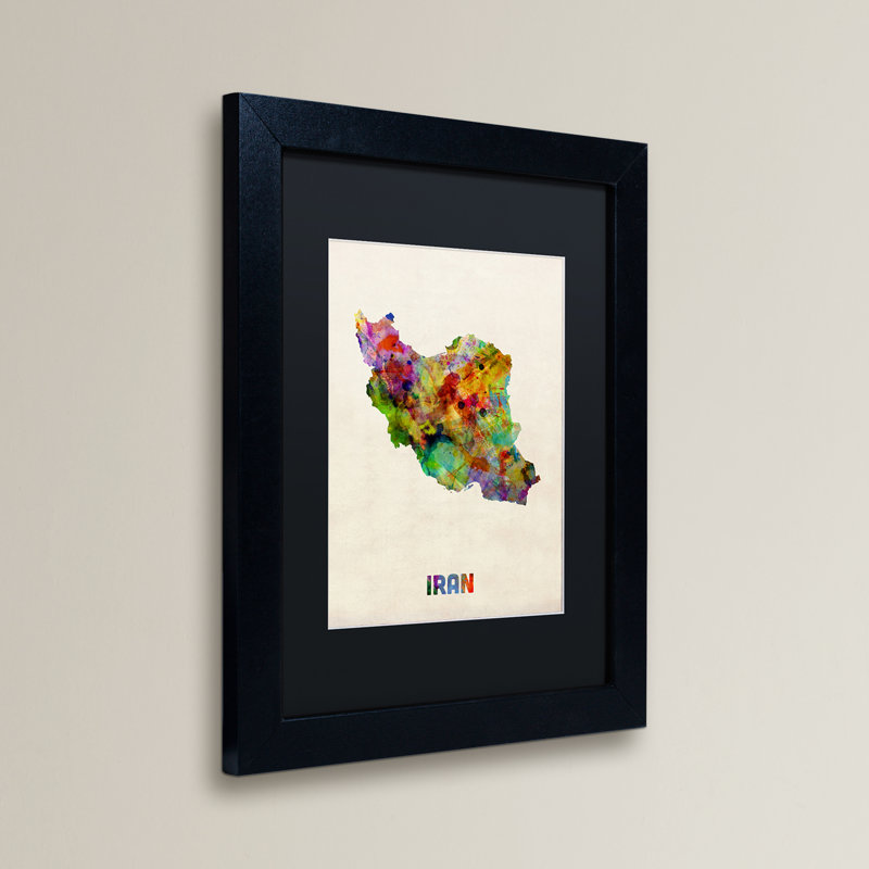 " Iran Map " by Michael Tompsett, 14" H x 11" W x 0.5" D