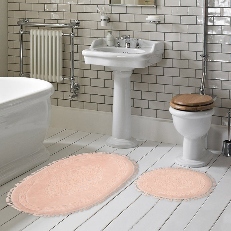 Ensemble de 2 tapis de bain Haversham, Poudre