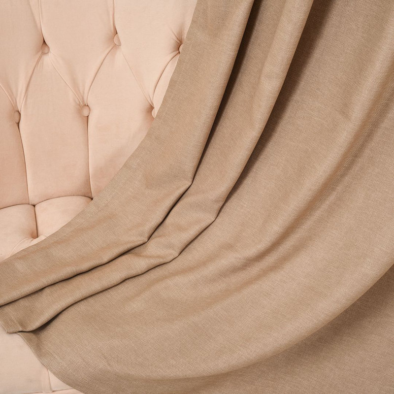 Extra Long & Extra Wide Faux Linen Decorative Curtain Single Panel, 280cm Width x 245cm Drop, Barley