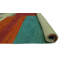 Tapis rouge / beige en laine noué à la main de conception unique 8 pi 4 po x 9 pi 8 po Jaliya