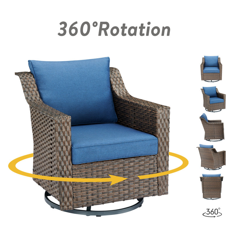 Fauteuil oscillant d'extérieur Tya, Bleu