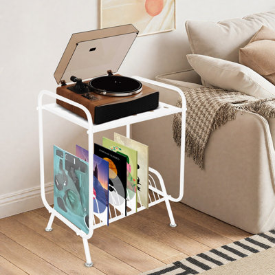 2-Tier Record Player Stand Free Standing Player Stand Record Storage Stand With 4 Foot Pads by George Oliver