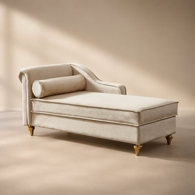 Modern Velvet Upholstered Chaise Lounge with Storage, for Stylish and Comfortable Relaxation in Any Room