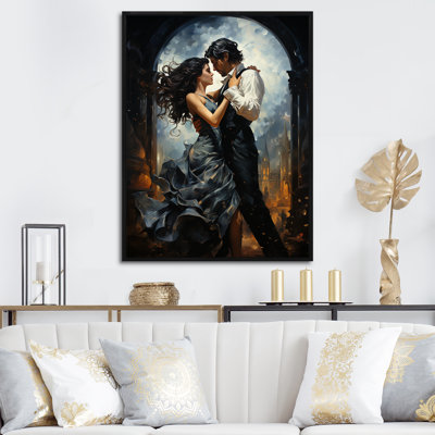 Couple dansant salsa fiesta passion - art mural danse