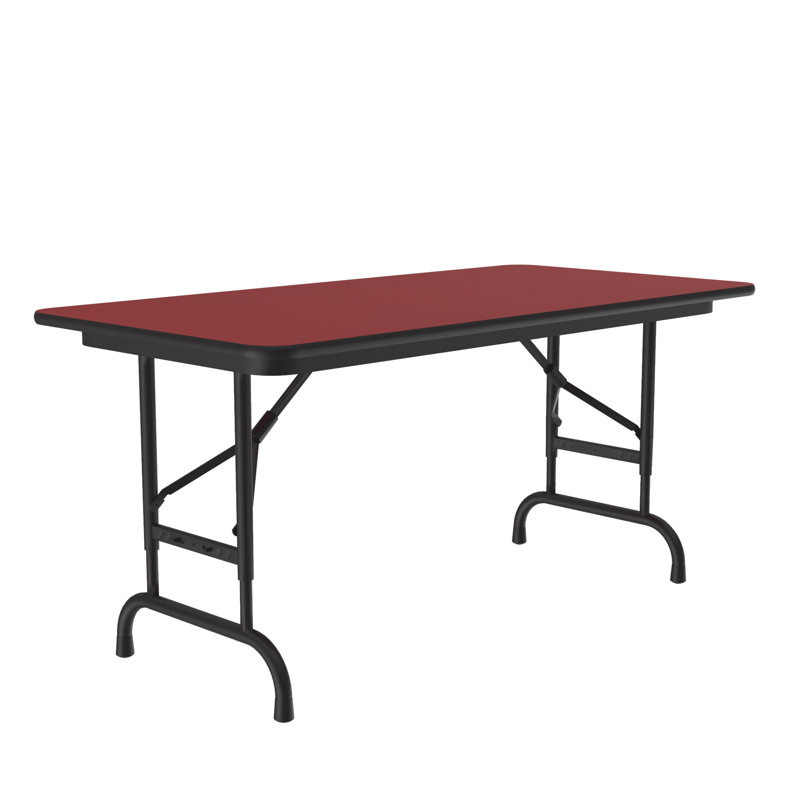 Table pliante rectangulaire réglable, Rouge, H 32 po x L 60 po x P 24 po