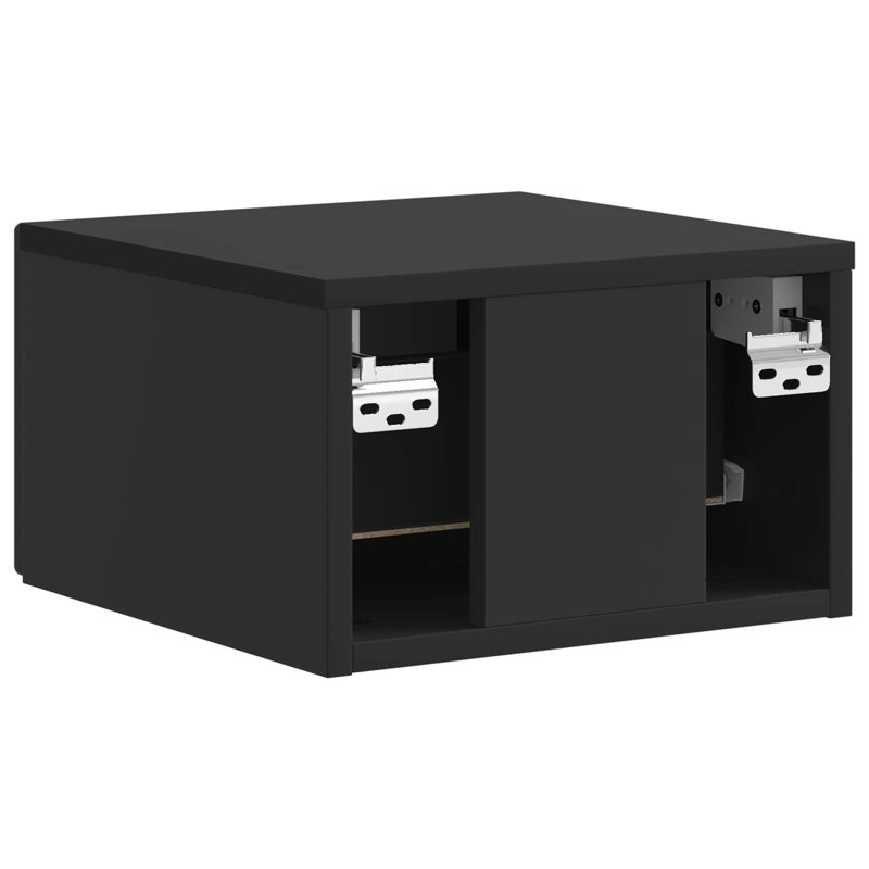 33cm W Manufactured Wood Bedside Table, Black