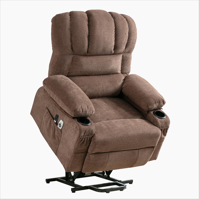 Power Electric massage lift lounge chair, suitable for the elderly, with heating and vibration functions, with USB, can be used for lying down. BROWN