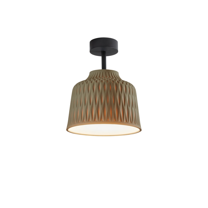 1 Outdoor Semi Flush Mount, Olive Gray