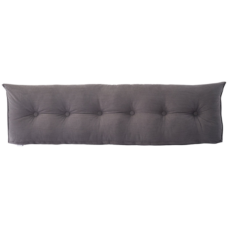 Wedge Headboard Pillow with Removable Cover, Dark Grey, 180cm W x 50cm D