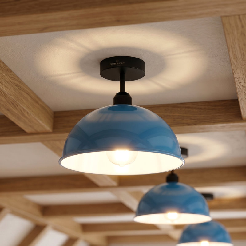 Semi Flush Mount, Yes, Blue