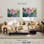 Abstrait pivoines, reproduction sur toile-1497351625