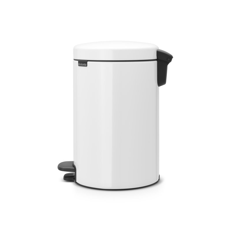 Brabantia NewIcon 12 Litre Soft Closing Pedal Bin with Metal Inner Bucket, White