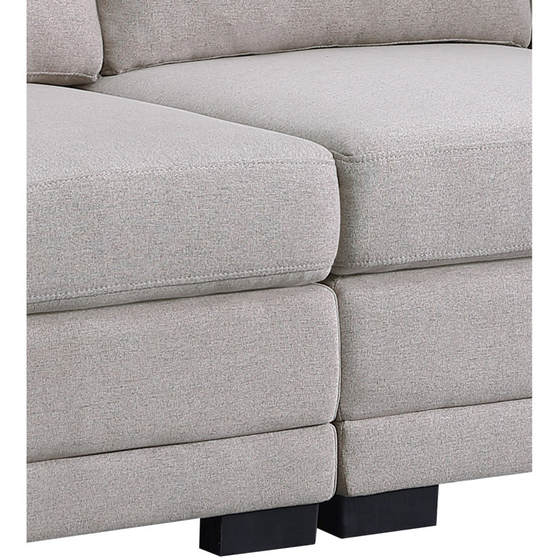 Canapé modulaire réversible moderne en tissu de lin avec 2 repose-pieds Krist121.5 "Modern