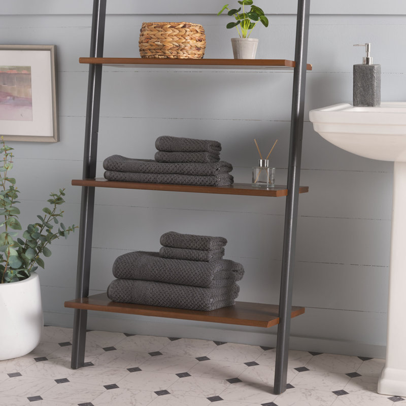 Spaska 8 Piece Towel Bundle - 100% Cotton, Dark Gray