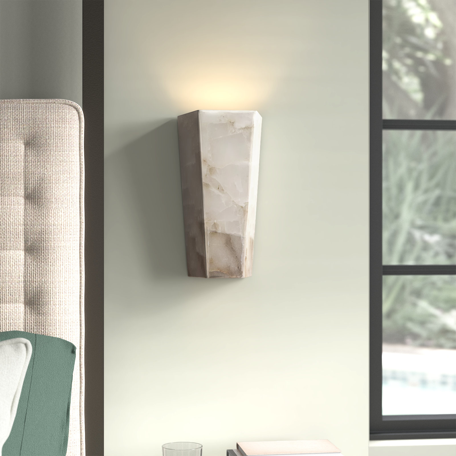 Taj Single Light Dimmable Flush Mounted Sconce