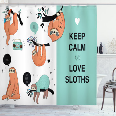 Estes Animal Print Shower Curtain with Hooks Included