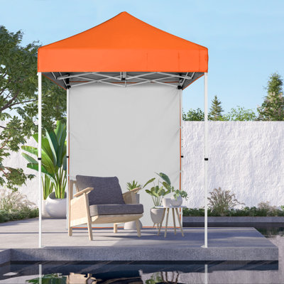 5 Ft. W x 5 Ft. D Steel Pop-Up Canopy Tent With Sunwall