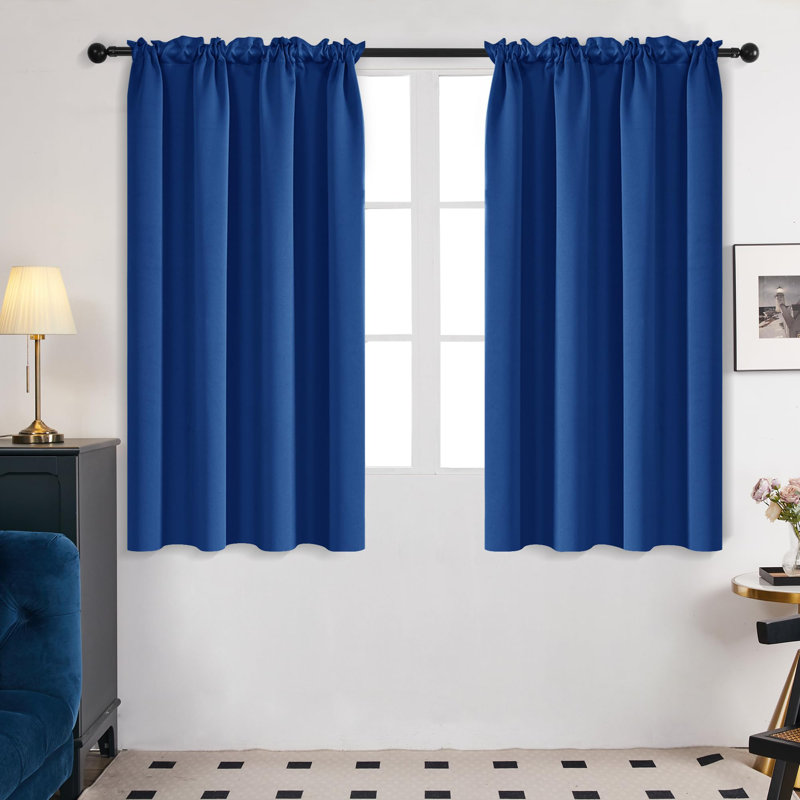Room Darkening Rod Pocket Thermal Insulated Blackout Curtains (Set of 4), 42" W x 63" L, Light Purple