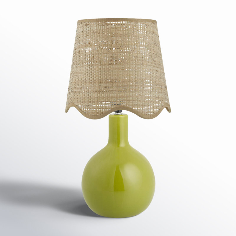 Lampe de table Canvey Maura, Tanné, Vert, H 15 po x l 9 po x P 9 po