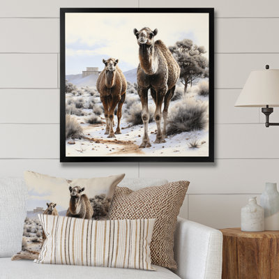 Camel force silencieuse pointillisme sur toile