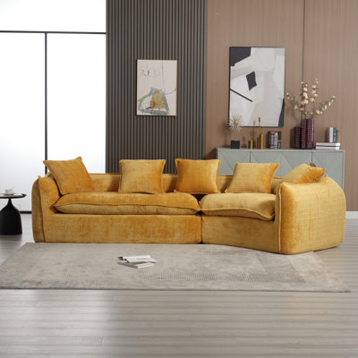 Modern Sofamodular Sectional Sofa, U-Shaped Couch With Sofa  Five & Pillows,  Minimalist Chenille Fabric Large Comfy Cloud Sofas,  Furniture Sets