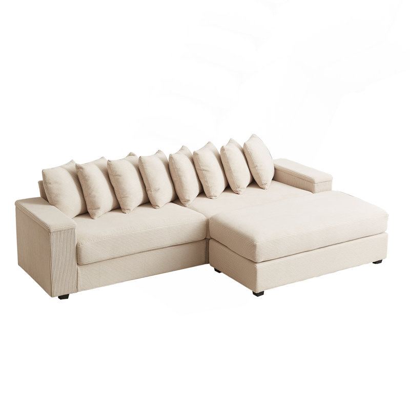 Canapé en L surdimensionné avec méridienne Luxe, Beige