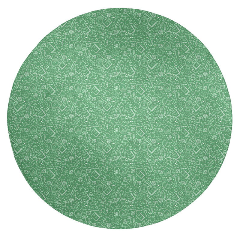 Chenille Abstract Indoor Rug, Round 5'
