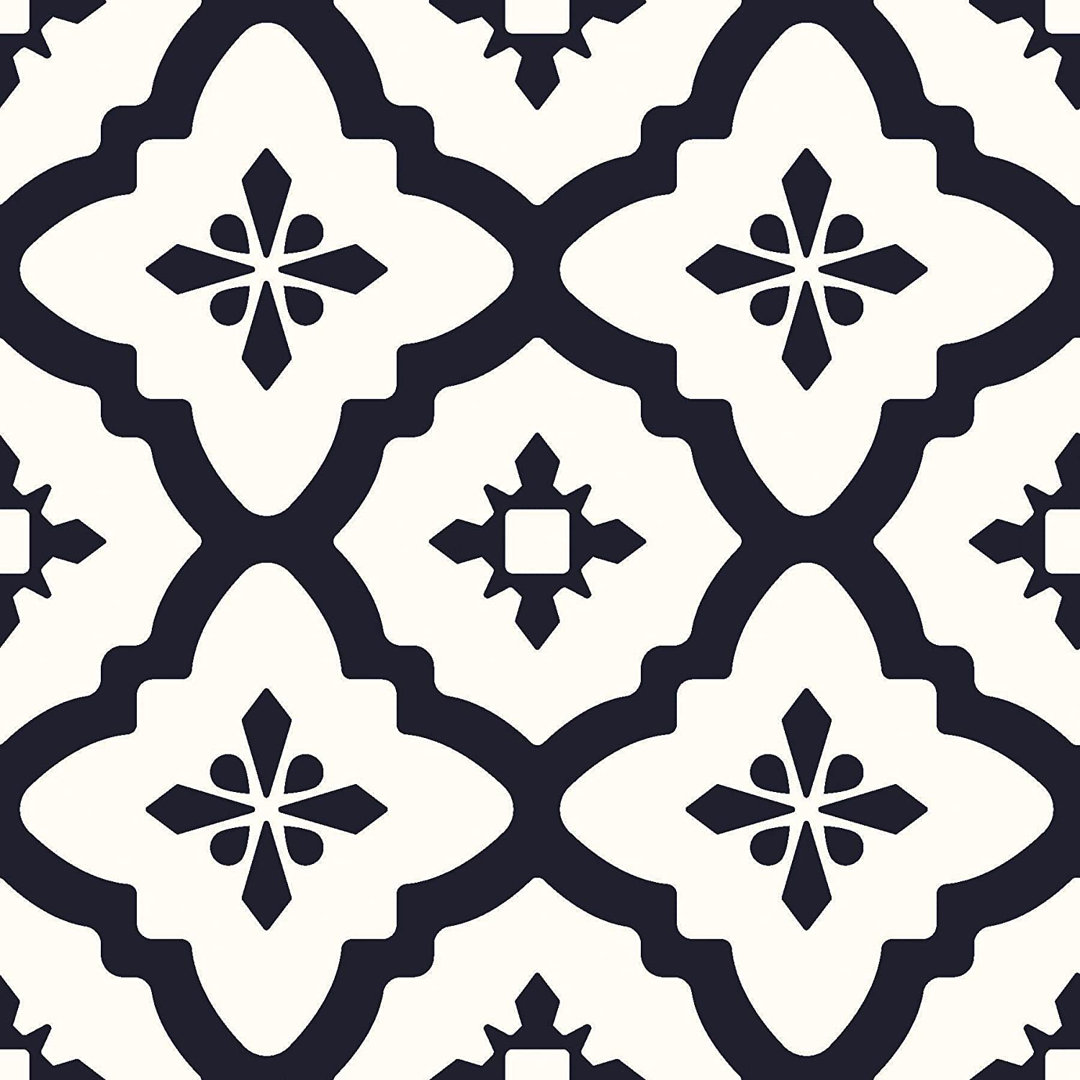 Buendia 30.48 x 30.48 cm PVC Tile in Black/White