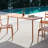Outdoor Table In Red, American - Style, Metal And Waterproof Fabric, 55.21 Depth, 28.06 Width, 30.32 Height, 42.18 Lb, Water Frame, For Garden Balcony Socializing Red Long Balcony, Frame-679801714