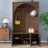 Hall Tree Entryway Organizer, Storage Bench With 3 Cabinets Adjustable Shelves, Retro Arched Coat Rack With 4 Golden Hooks-709492875