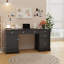 Bureau d'ordinateur 60 po avec rangement, bureau à domicile en bois avec tiroir et armoire