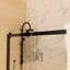 Porte de douche noire matte avec verre de 8 mm - 60 po X P 74 H, fonctionnement en douceur, rails de guidage réglables, matériau insonorisant transparent, paisible