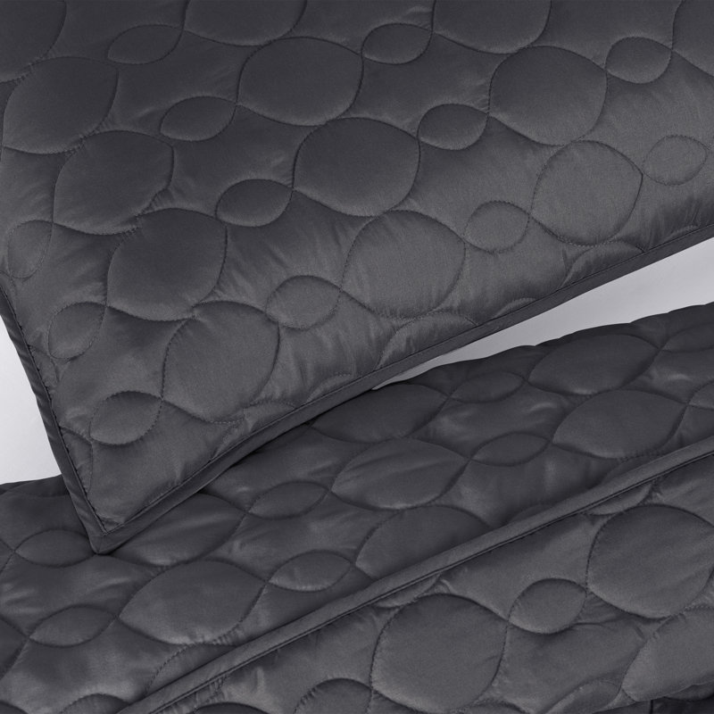 Simply Comfort Solid Quilt Set, Charcoal Gray, Queen Quilt