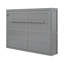 Lit escamotable double pleine grandeur, gris