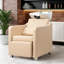 Fauteuil de shampooing Salon avec bol à shampooing en céramique et repose-pieds réglable couleur sable-596217275