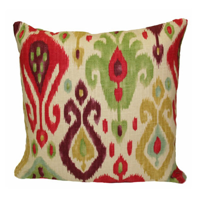 Ikat Cotton Blend Throw Pillow