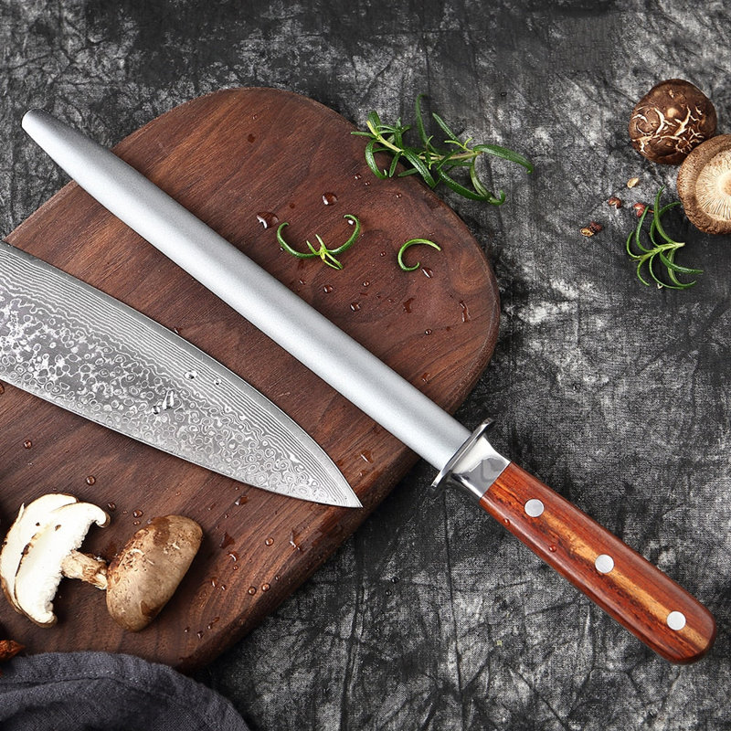 Tige d'affûtage à losanges en bois de rose Seido Knives - Acier d'affûtage
