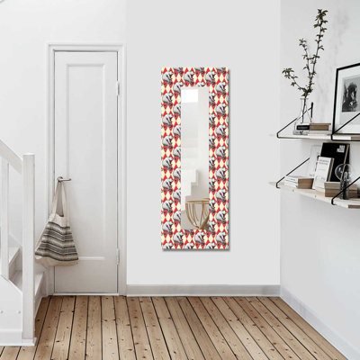 Elegant Decorative Mirror with Wooden Frame, 15.7 x 47.2 Inches | 100% Canvas on MDF, Thickness: 0.12 Inches | Real Mirror Size: 7.9 x 39.4 Inches | Stylish Wall Art for Living Room, Bedroom & Entryway