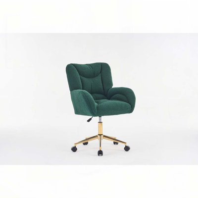 Teddy Fabric Material Adjustable Height 360 Revolving Office Chair by Everly Quinn