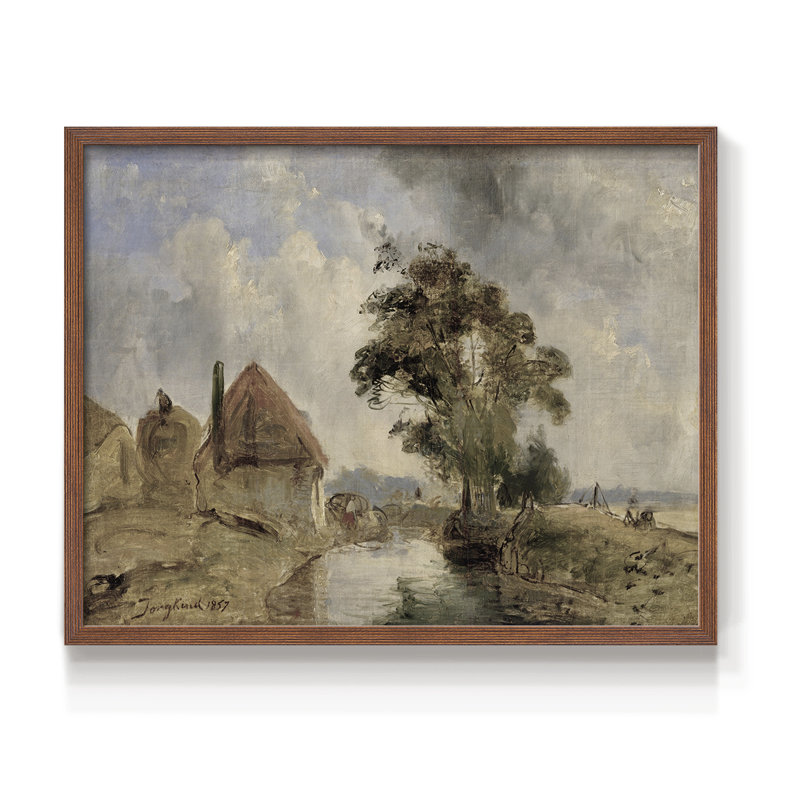 Paysages rétro-CDXLI - reproduction encadrée, H 16 po x l 20 po, Noyer