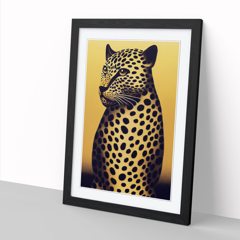 Lenneke Leopard Modern Art Vol.2 - Single Picture Frame Print, 64cm H x 46cm W x 2cm D, Oak
