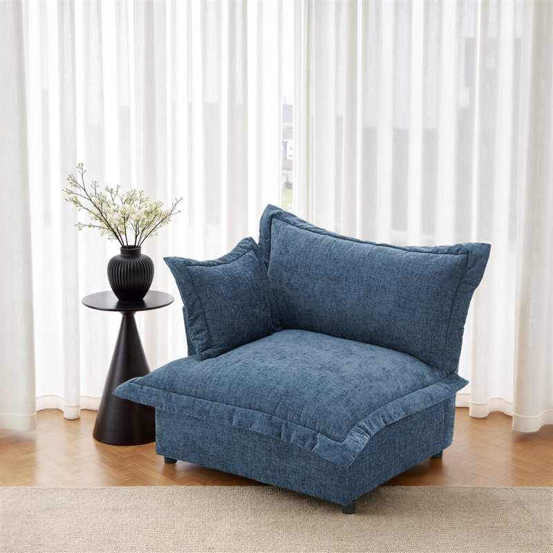 Upholstered Armchair, Navy