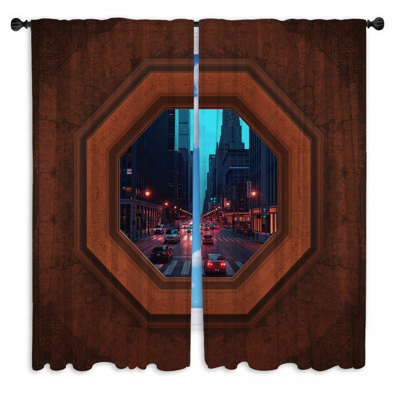 Rideaux octogonaux octogonaux Urban View, 80 po x 52 po - 2 panneaux, Obscurcissement de chambre