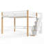 Lit mezzanine en bois AerieLoft avec étagères de rangement et crochet pour vêtements-134083584