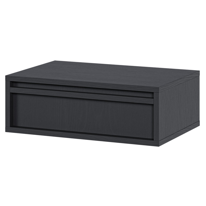 Akhi 50cm W Manufactured Wood Bedside Table, Black