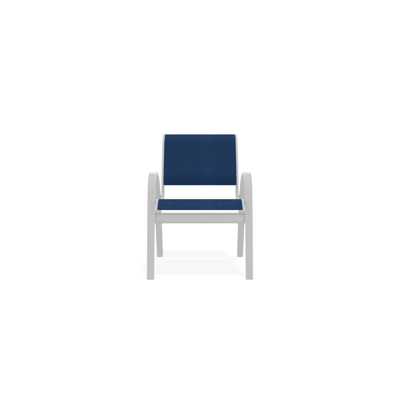 Aruba II Outdoor Dining Chair, Cobalt 35D Sunbrella®, White
