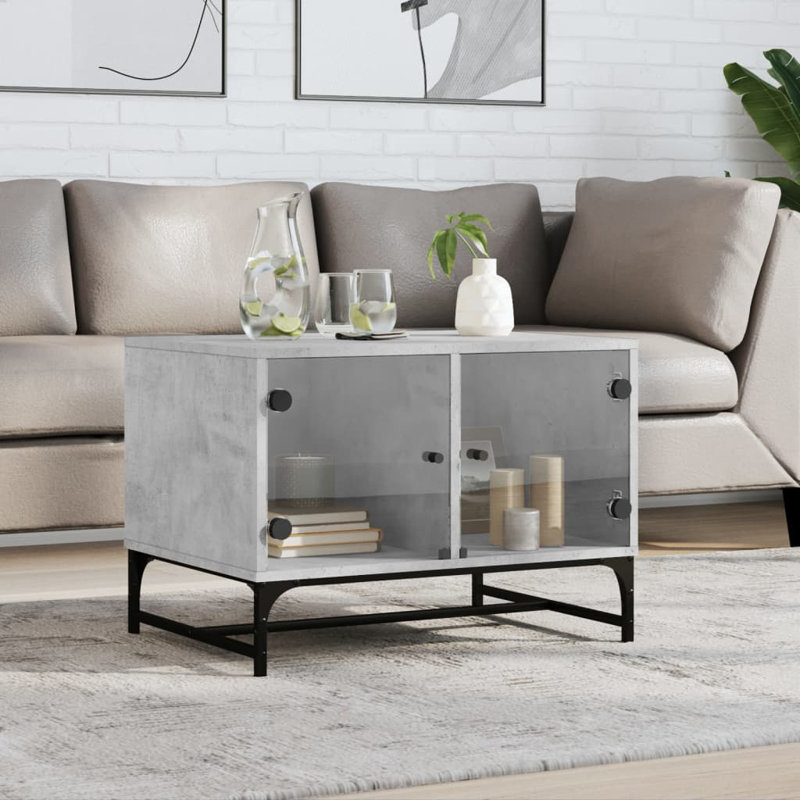 Aanuoluwa Coffee Table with Storage, Concrete Grey